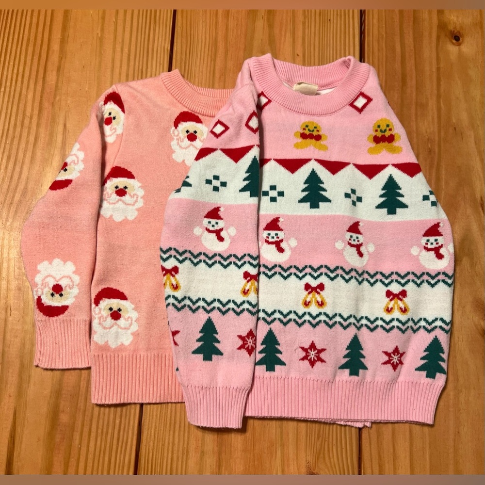 Pink Holiday Ugly Sweater Duo